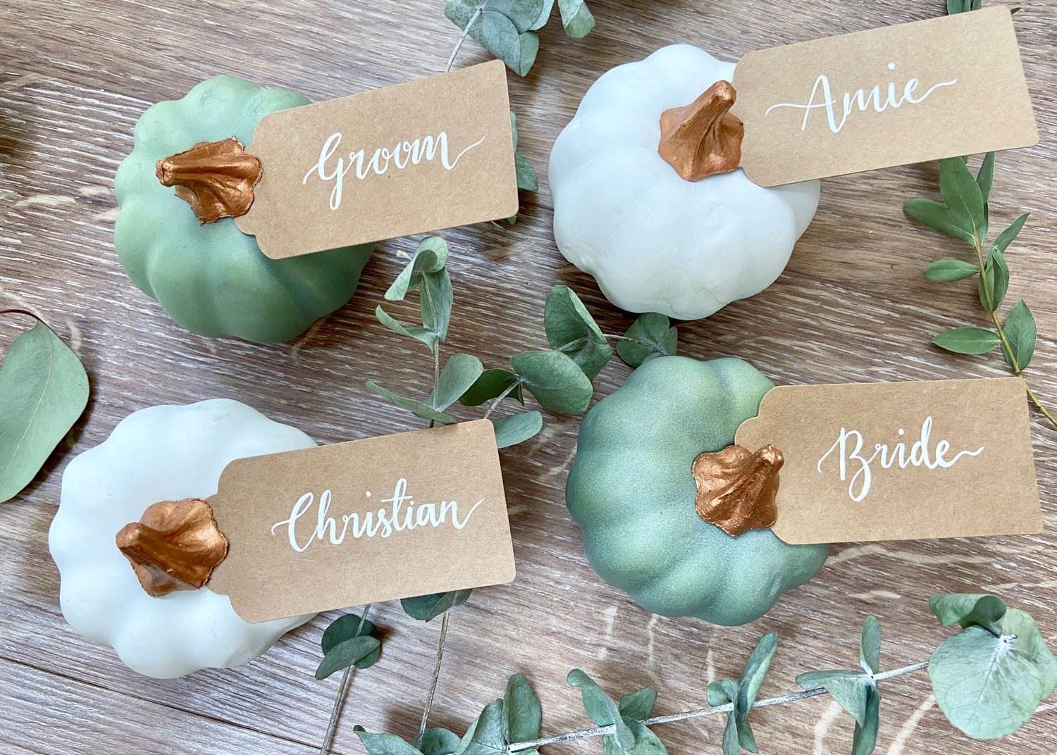 Fall-inspired DIY Pumpkin Place Card Holders For Your Thanksgiving Table