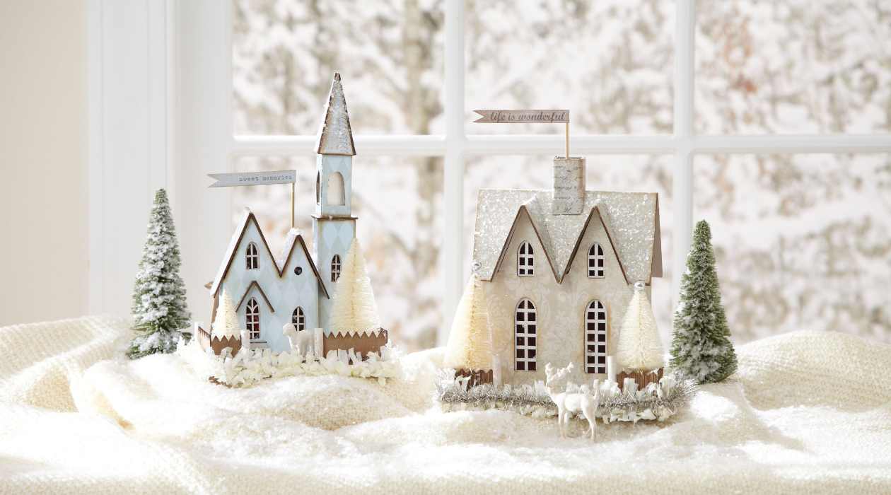 Sparkling Holiday Home: A Glittered Christmas Village For Home Improvement