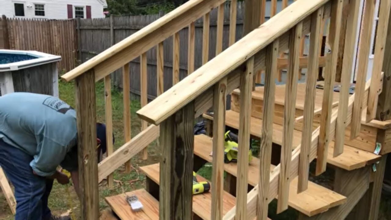 DIY Outdoor Steps: Homemade Wooden Handrails
