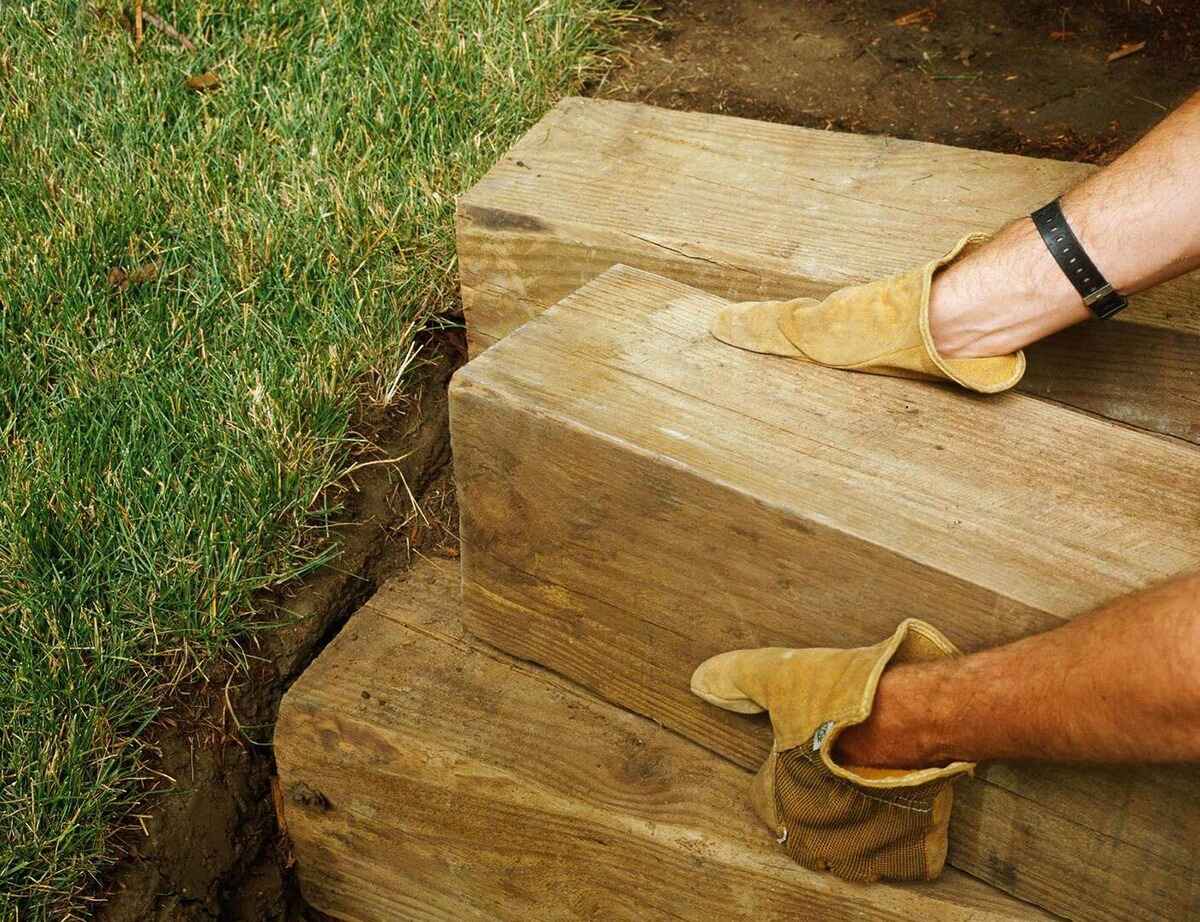 How To Build Timber Steps On A Slope Twigandthistle
